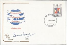 Edward Heath signed 1986 Commonwealth Parliamentary Conference FDC. Good Condition. All autographs