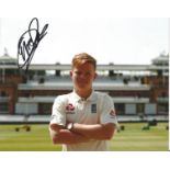 Ollie Pope Signed England Cricket 8x10 Photo. Good Condition. All autographs are genuine hand signed