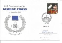 George Lowe GC awarded 1958 signed 2005, 65th ann George Cross cover. Good Condition. All autographs