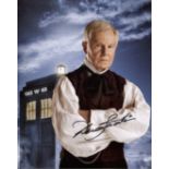 Doctor Who 8x10 inch photo scene signed by actor Sir Derek Jacobi. Rare signed image. Good