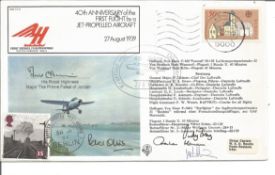 Prince Faisal of Jordan signed rare 1979, 40th ann first jet flight RAF cover. Only 10 signed