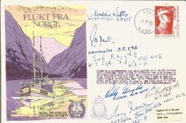 WW2 rare Multiple Tirpitz Raiders signed Escape from Norway RAF Escaping Society cover. Signed by