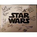 Star Wars cast signed 14x11 inch photo signed by THIRTEEN actors who have appeared in Star Wars