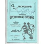 Football Liverpool legend Tommy Smith signed dinner menu. Good Condition. All autographs are genuine