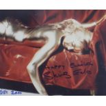 James Bond Shirley Eaton signed 10 x 8 inch photo in character from 'Goldfinger'. Good Condition.