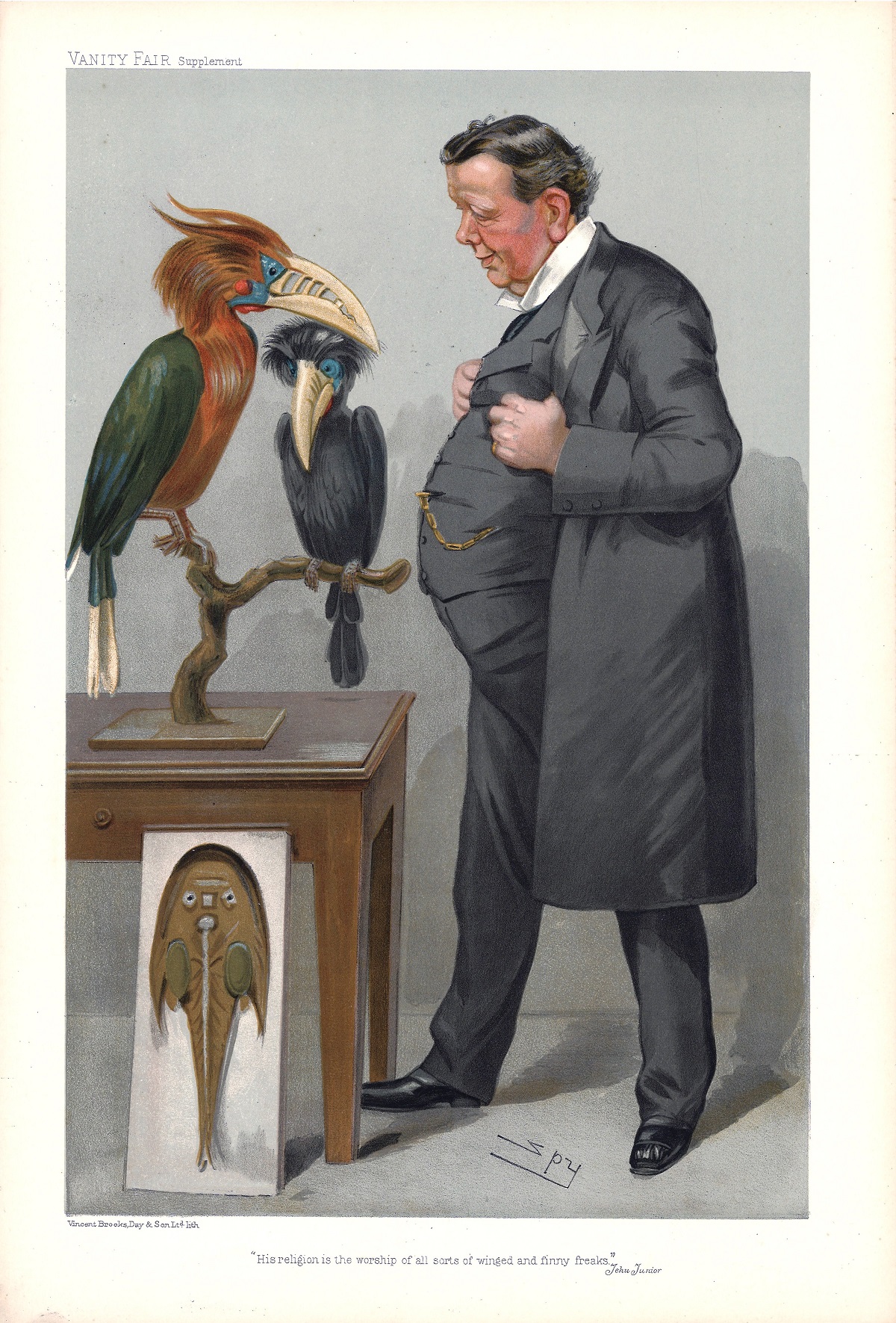 His Religion 12/1/1905 Subject Prof R Lankester , Vanity Fair print, These prints were issued by the
