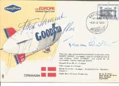 Zeppelin aces Hans von Schiller LZ130 and Albert Sammt LZ130 signed 1974 Europa Airship cover.