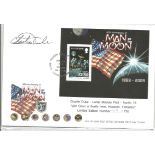 Astronaut Charlie Duke Apollo 16 Moonwalker signed 2010 Isle of Man Space FDC. Good Condition. All