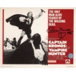 Caroline Munro. 8x10 Captain Kronos movie poster photo signed by Bond actress Caroline Munro. Good