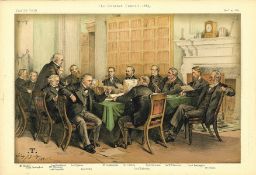 The Cabinet Council 27/11/1883, Subject The Gladstone Cabinet , Vanity Fair print, These prints were