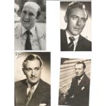 Sir John Mills, Michael Wilding, Peter Graves and Ron Moody 4 x 6x4 signed b/w photographs Actors.