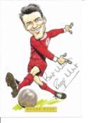 1966 World Cup Roger Hunt signed 6 x 4 inch colour postcard amusing image of him. Good Condition.