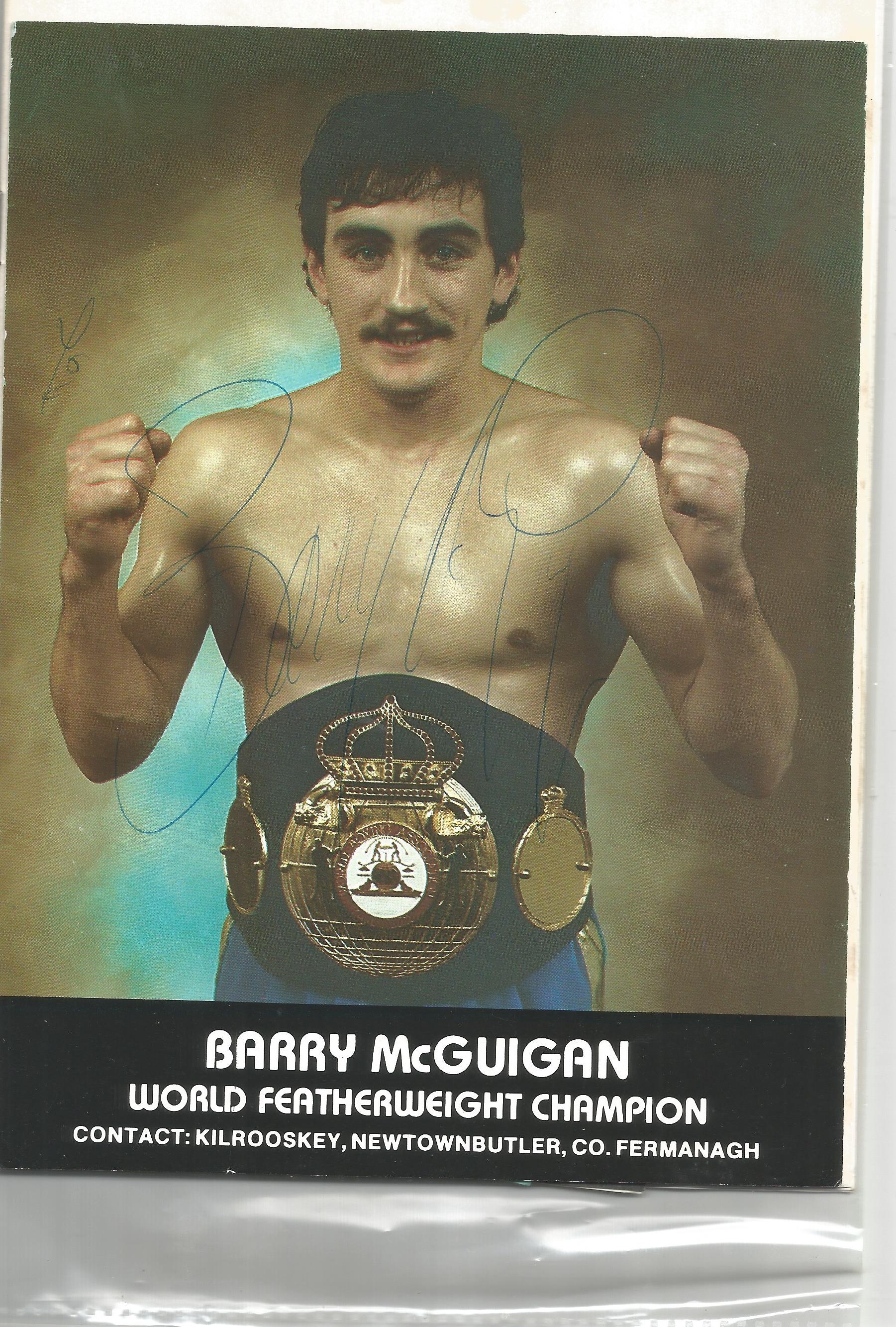 Boxing Barry Mcguigan signed 7x5 colour photo. Good Condition. All autographs are genuine hand