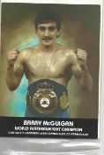 Boxing Barry Mcguigan signed 7x5 colour photo. Good Condition. All autographs are genuine hand