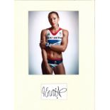 Jessica Ennis-Hill signature piece mounted below colour photo. Approx overall size 16x12. Good