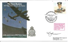 WW2 Dambuster G L George Johnson DFC signed 1987. 44th ann Dambuster Raid RAF cover. Good Condition.