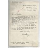 Lord Hankey 1943 typed signed letter on Privy Council letterhead, to George Rendel at Foreign Office