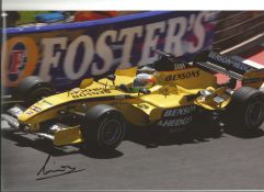 Narain Karthikeyan signed 11x8 colour photo of him racing for Jordan in Monaco 2005. Good Condition.
