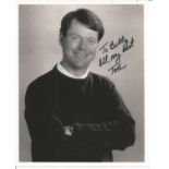 Tom Watson signed 10x8 black and white photo. Dedicated. Good Condition. All autographs are