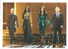 X Factor Judges signed 12x10 colour photo signed by X factor judges Kelly Rowland and Louis Walsh