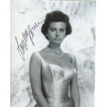 Sophia Loren. Stunning 8x10 inch photo signed by Hollywood actress Sophia Loren. Good Condition. All