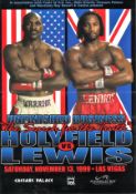 UNSIGNED original Holyfield v Lewis Las Vegas poster. Good Condition. All autographs are genuine