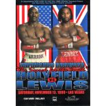 UNSIGNED original Holyfield v Lewis Las Vegas poster. Good Condition. All autographs are genuine