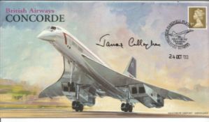 Prime Minister James Callaghan signed 2003 British Airways Concorde cover. Good Condition. All