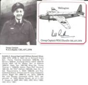 Grp Capt Bill Randle DFM AFC signed 3 x 3 picture of his WW2 Wellington plane, clipped from larger
