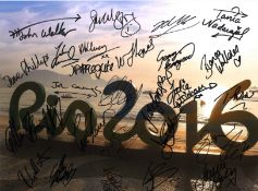 Olympics Rio 2016 multi signed 16x12 colour photo. Signed by at least 20. Amongst the signatures are