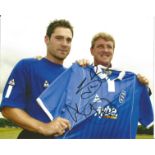 Football David Dunn and Steve Bruce 8x10 signed colour photo pictured after Dunn signed for