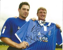 Football David Dunn and Steve Bruce 8x10 signed colour photo pictured after Dunn signed for