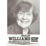 Shirley Williams signed SDP magazine page. Political Historic Autograph. Good Condition. All