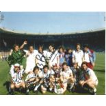 Football West Ham United 1980 FA Cup Final multi signed photo 8 legendary Hammer signatures includes