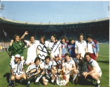 Football West Ham United 1980 FA Cup Final multi signed photo 8 legendary Hammer signatures includes