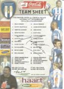 Neil Warnock signed team sheet. Good Condition. All autographed items are genuine hand signed and