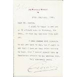 Evelyn Baring 1st Earl of Cromer typed signed letter 1908 to Noel Buxton. TV Film autograph. Good