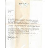 Freddie Ross Hancock 1993 typed signed letter, founder of the East Coast branch of the British