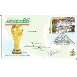 David Speedie signed 1986 Mexico World Cup FDC St Vincent football stamps. Good Condition. All