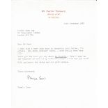 Pamela Snow typed signed letter TLS 1980 on personal stationary about her late husband Charles Snows