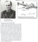 Flt Sgt Harry Simister MM signed 3 x 3 picture of his WW2 Halifax plane, clipped from larger DM