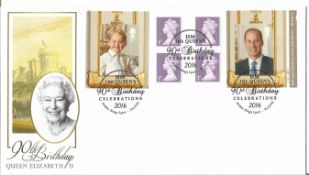 90th Birthday Queen Elizabeth II unsigned FDC cover No BC540PSB. Date stamp Aumer Kings Lynn 9th