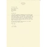 Jilly Cooper 3 typed signed letters TLS and note on postcard TPC personal to Victor Ross Chairman