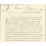 Historical typed letter with Franco-Prussian War interest 1870, four page typed manuscript dated