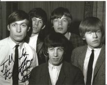 Charlie Watts signed 10x8 black and white photo. Dedicated. Good Condition. All autographed items