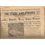 1944 Stars and Stripes Newspaper Yanks Battle Way Into Rome headline, signed to top by Major