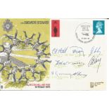 The Silver Stars cover signed by 9 including, Hall, Ridgway, Clark, Togher, Gibson and more. Good