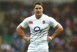 Rugby Union Brad Barrett signed 12x8 colour photo pictured playing for England. Good Condition.