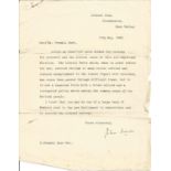 John Simon Liberal Leader typed signed letter 1929, giving best wishes to Parnell Kerr an election