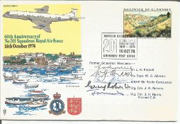 RAF flown cover 60th Anniversary of No. 201 Squadron Royal Air Force, 16th October 1974. Cover